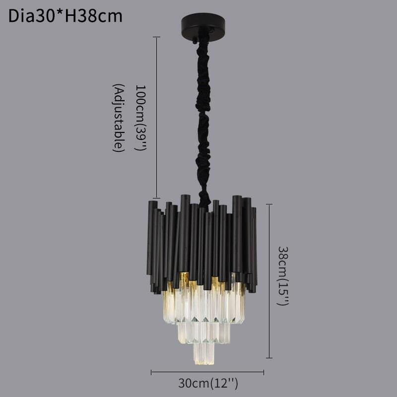 Lustre Cristal Suspendu LED | Qato - Designix Suspension luminaire Modèle - 1 1PC Lumière chaude