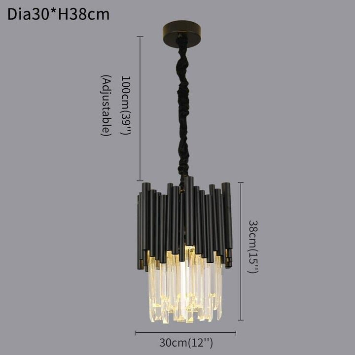 Lustre Cristal Suspendu LED | Qato - Designix Suspension luminaire Modèle - 2 1PC Lumière chaude