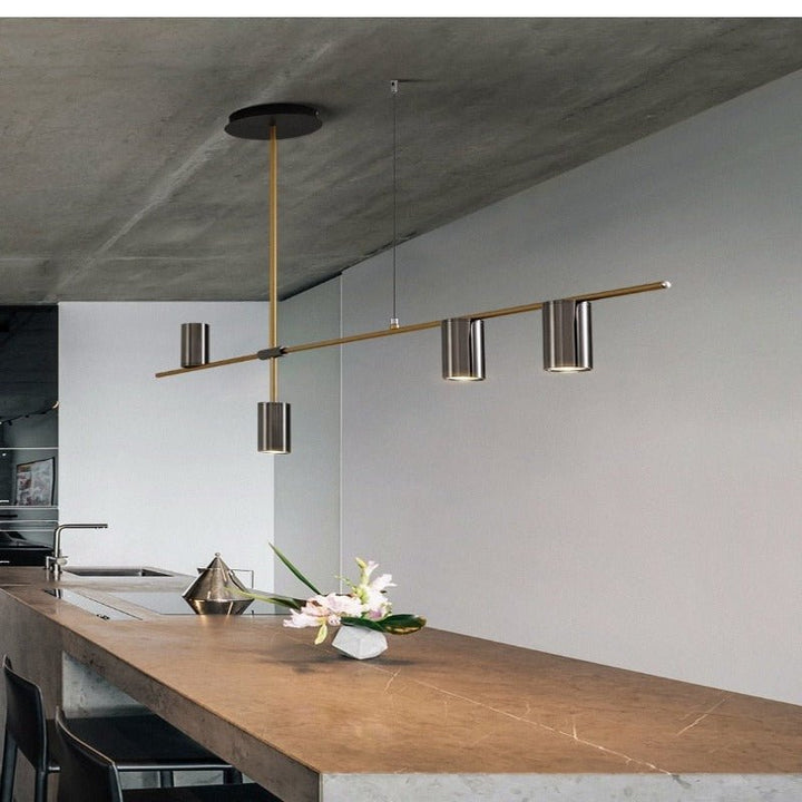 Lustre Cuisine Industriel | Inla - Designix Lustre Noir 4 Têtes