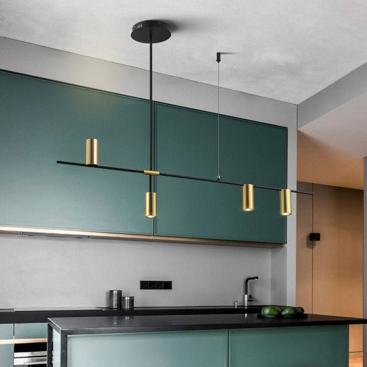 Lustre Cuisine Industriel | Inla - Designix Lustre Or 4 Têtes