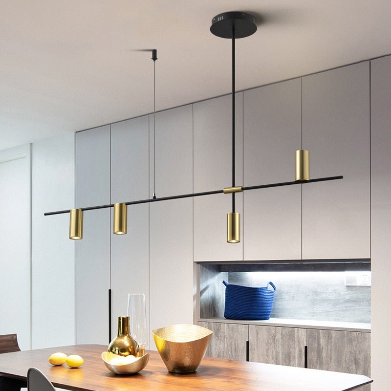 Lustre Cuisine Industriel | Inla - Designix Lustre Or 4 Têtes