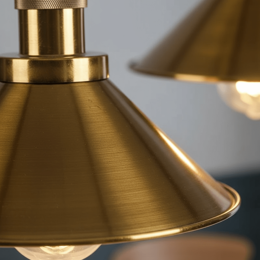 Lustre Cuisine Vintage Rétro Noir & Doré - Suspension Industrielle Design - Designix Lustre Blanc Chaud