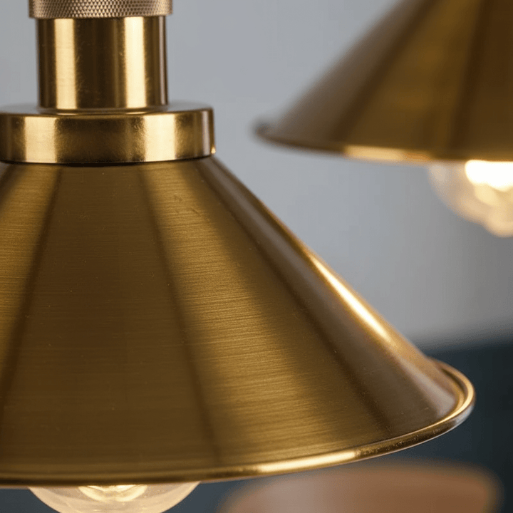 Lustre Cuisine Vintage Rétro Noir & Doré - Suspension Industrielle Design - Designix Lustre Blanc Chaud