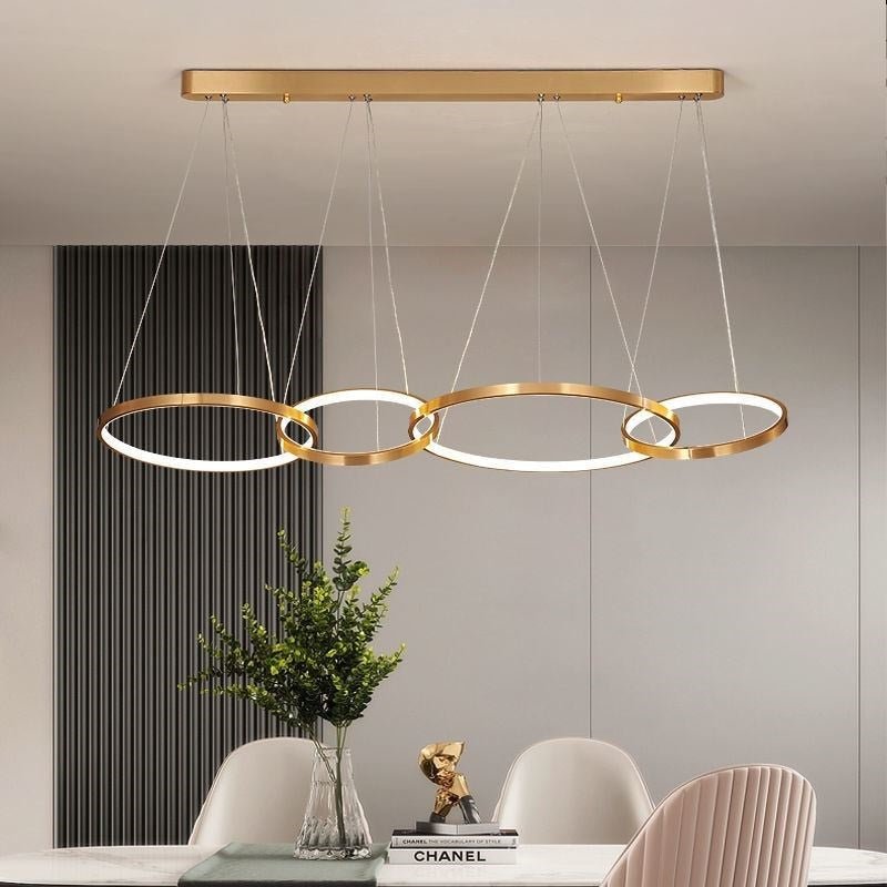 Lustre Design Italien | Kilo - Designix Lustre Or 4 Anneaux