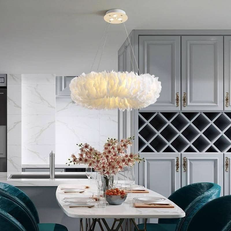 Lustre Design Moderne | Lera - Designix Lustre Blanc 50 cm