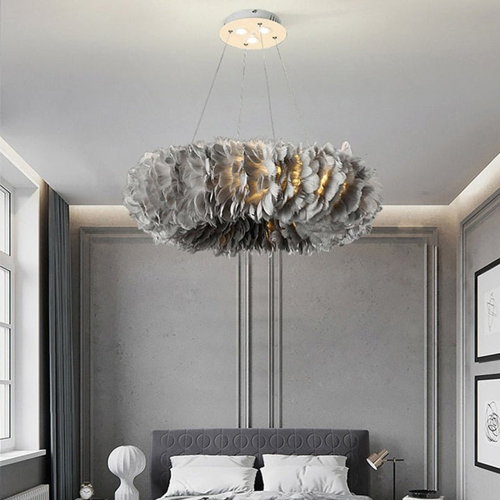 Lustre Design Moderne | Lera - Designix Lustre Gris 70 cm