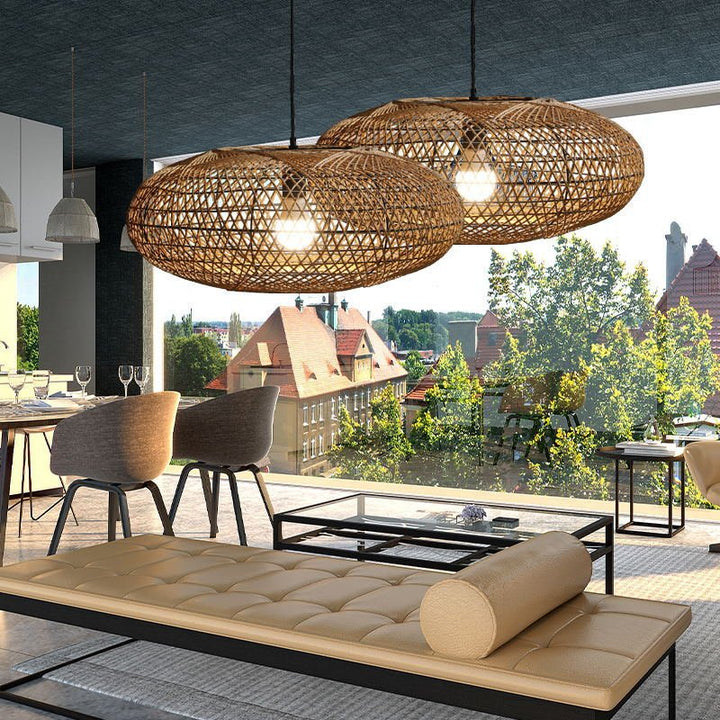 Lustre en Bambou | Nyla - Designix Lustre Marron