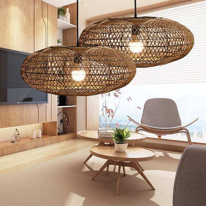 Lustre en Bambou | Nyla - Designix Lustre Marron