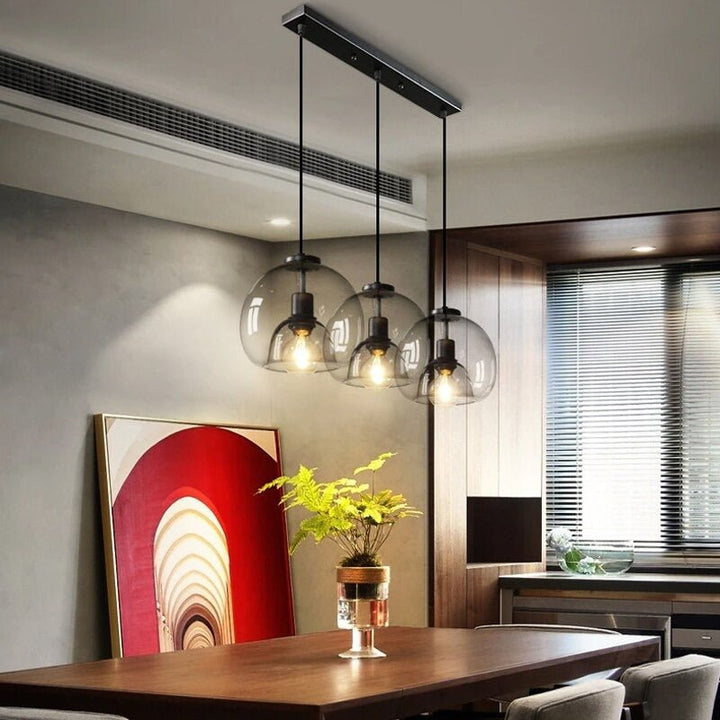 Lustre Filaire Noir | Pera - Designix Lustre Noir Ligne