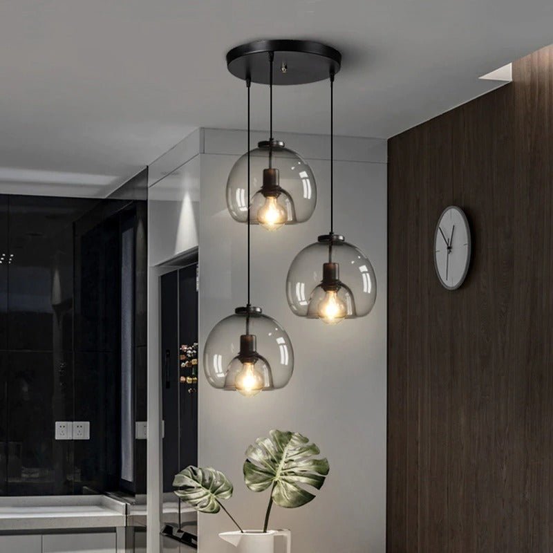 Lustre Filaire Noir | Pera - Designix Lustre Noir Rond