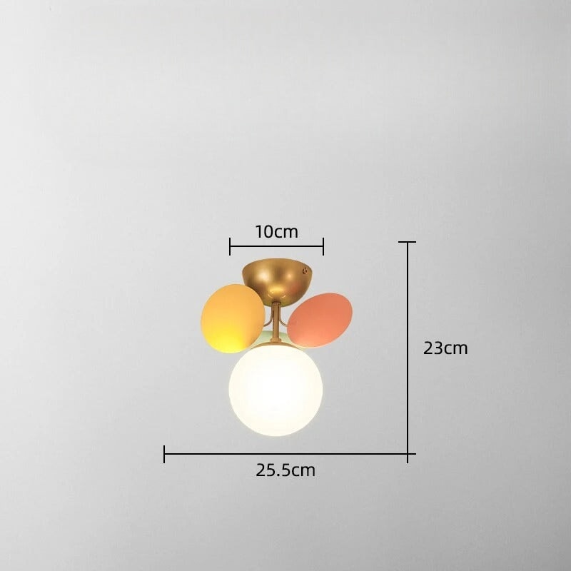 Lustre Fleurs Boule | Luminéa Flore | Designix - Lustre Multicolore | 1 Lampe Blanc Chaud (3000K)  - https://designix.fr/