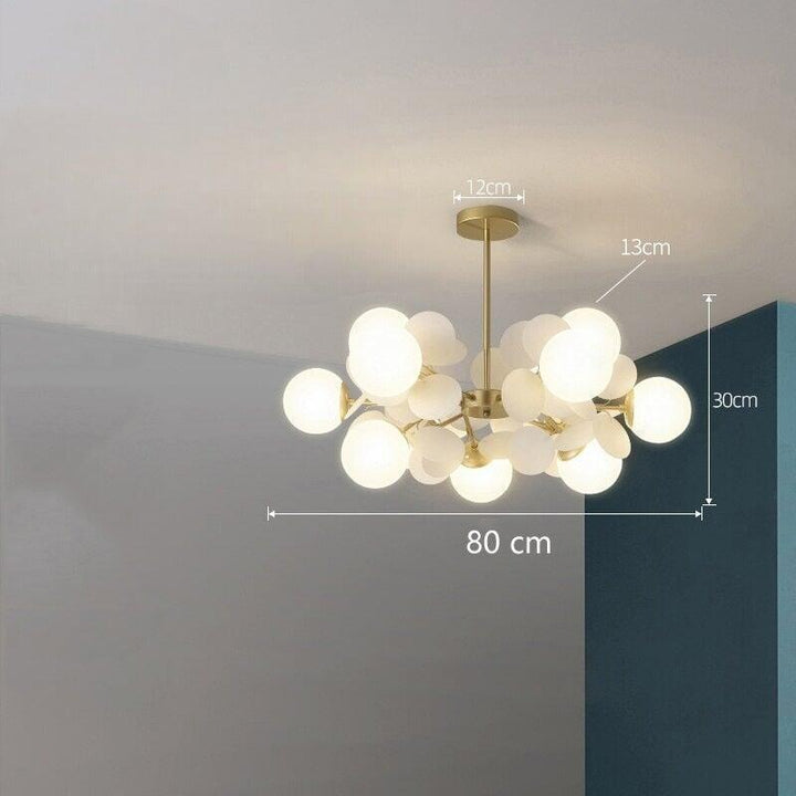 lustre fleurs BouquetCéleste | Designix - Lustre Blanc | 12 Lampes Blanc Chaud  - https://designix.fr/