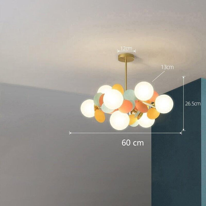 lustre fleurs BouquetCéleste | Designix - Lustre Multicolore | 8 Lampes Blanc Chaud  - https://designix.fr/