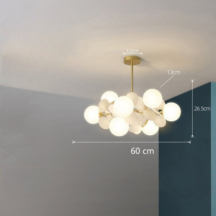 lustre fleurs BouquetCéleste | Designix - Lustre Blanc | 8 Lampes Blanc Chaud  - https://designix.fr/