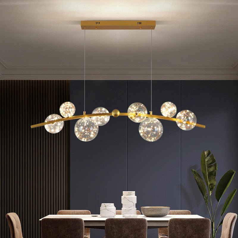 Lustre Globe | Seni - Designix Lustre Or Courbé