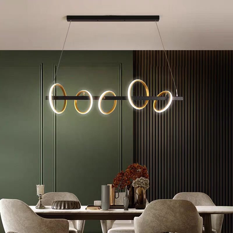 Lustre LED Moderne | Wara - Designix Lustre Noir/Or 120 cm