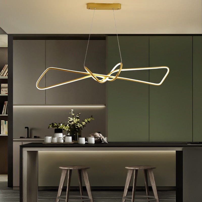 Lustre Moderne Design | Noeud - Designix Lustre Or 110 cm