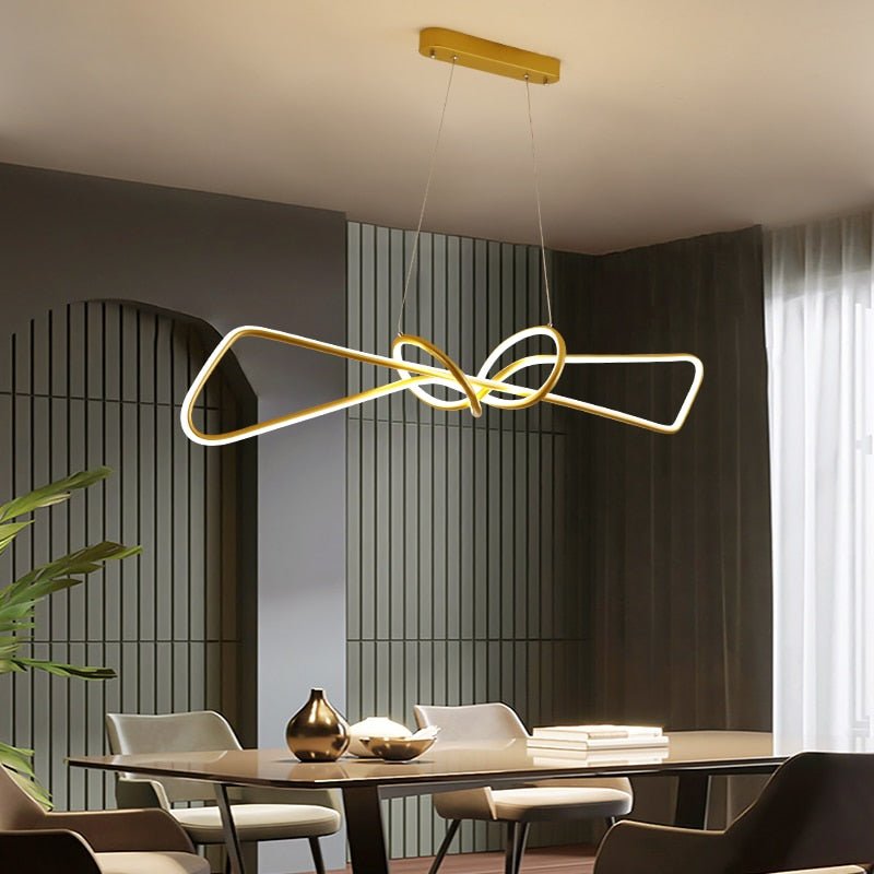 Lustre Moderne Design | Noeud - Designix Lustre Or 80 cm