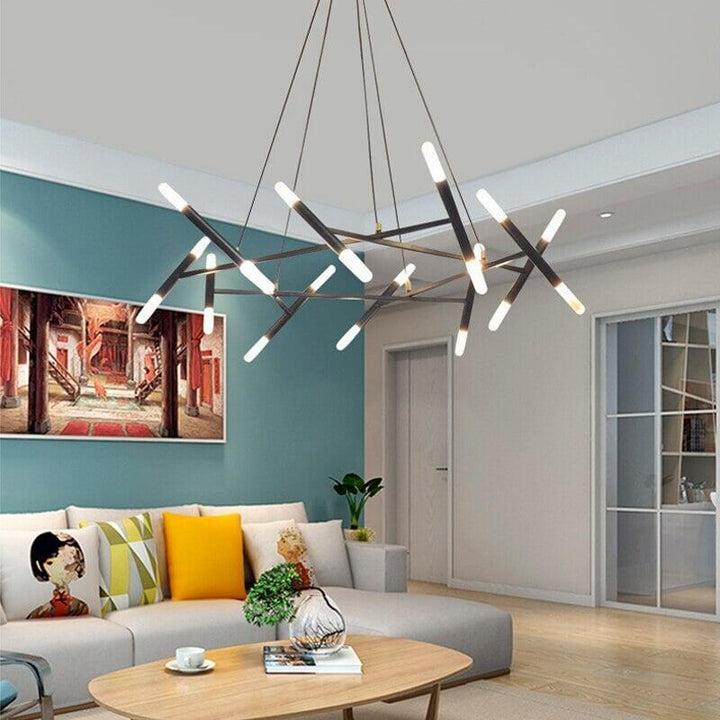 Lustre Moderne | Éclat Futuriste - Designix Lustre 16 Ampoules | Doré