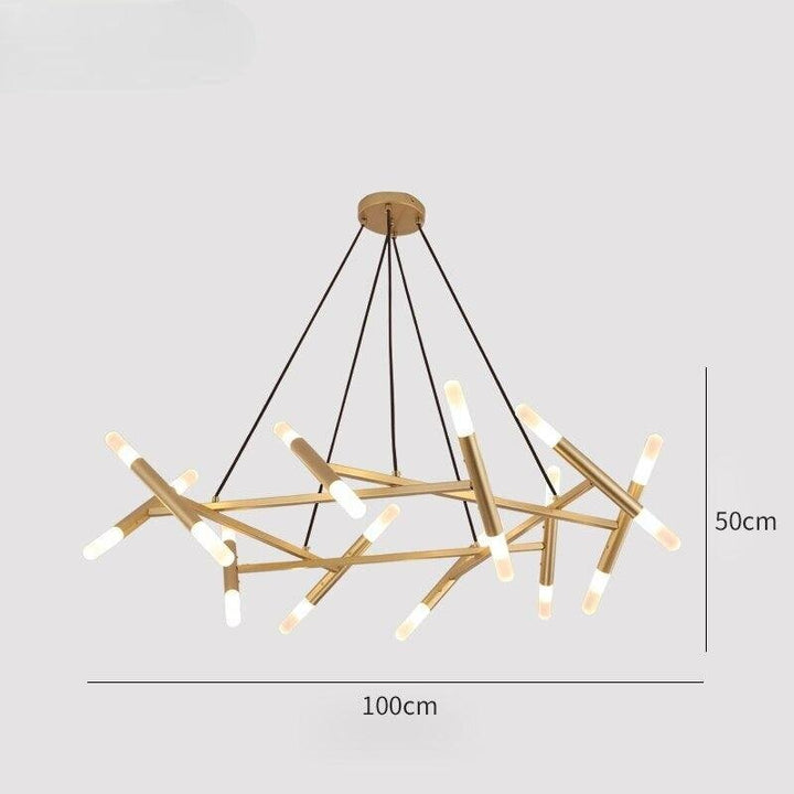 Lustre Moderne | Éclat Futuriste - Designix Lustre 16 Ampoules | Doré