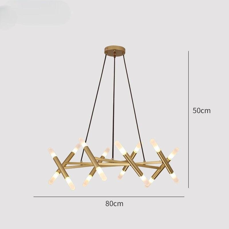 Lustre Moderne | Éclat Futuriste - Designix Lustre 16 Ampoules | Doré