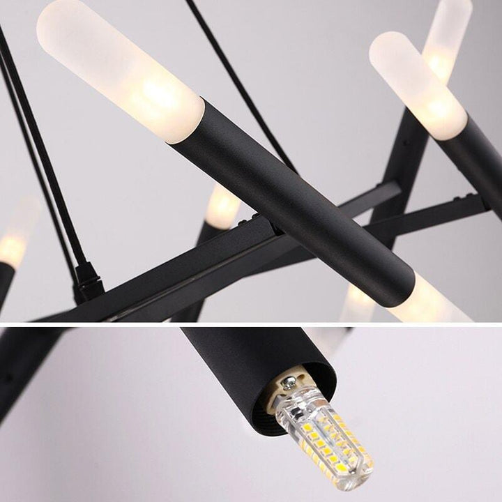 Lustre Moderne | Éclat Futuriste - Designix Lustre 16 Ampoules | Doré
