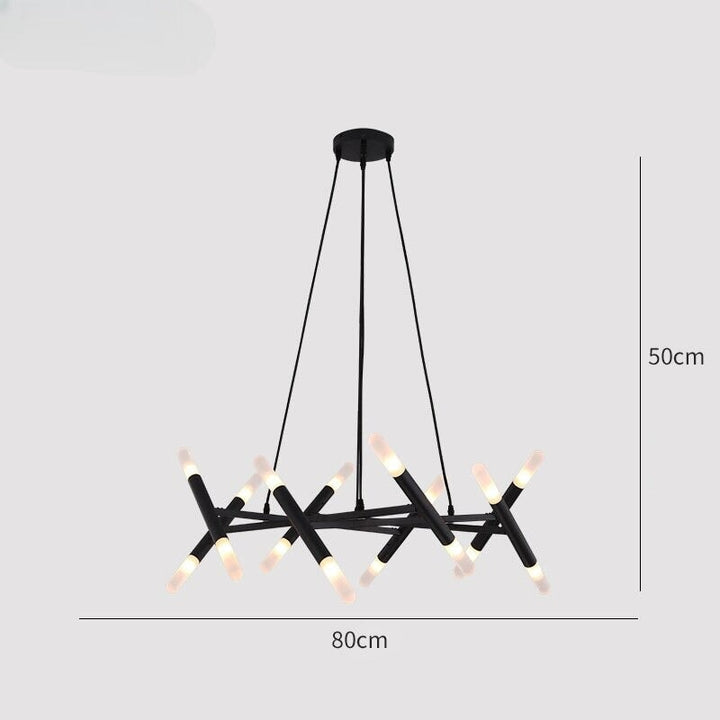 Lustre Moderne | Éclat Futuriste | Designix - Lustre 16 Ampoules | Noir   - https://designix.fr/