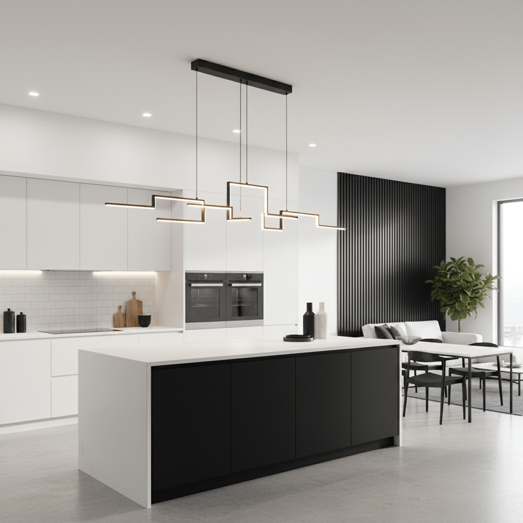 Lustre Moderne LED | Mara - Designix Lustre Noir 100 cm