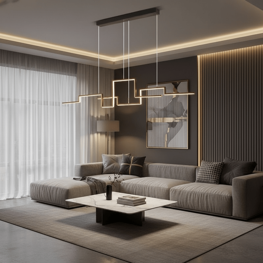 Lustre Moderne LED | Mara - Designix Lustre Noir 150 cm