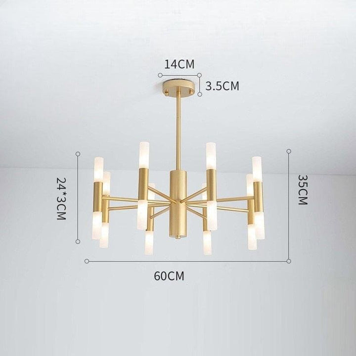 Lustre Moderne Salle à Manger | Essence Lumineuse - Designix Lustre Or | 16 Lumières Blanc Chaud