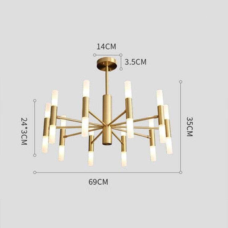 Lustre Moderne Salle à Manger | Essence Lumineuse - Designix Lustre Or | 20 Lumières Blanc Chaud