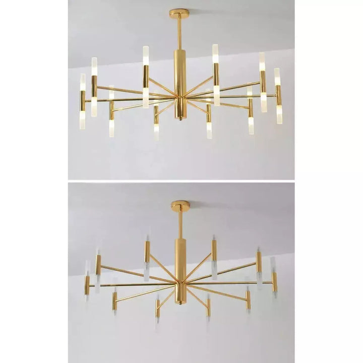 Lustre Moderne Salle à Manger | Essence Lumineuse - Designix Lustre Or | 32 Lumières Blanc Chaud