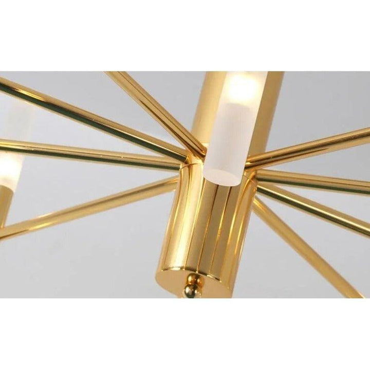 Lustre Moderne Salle à Manger | Essence Lumineuse - Designix Lustre Or | 32 Lumières Blanc Chaud