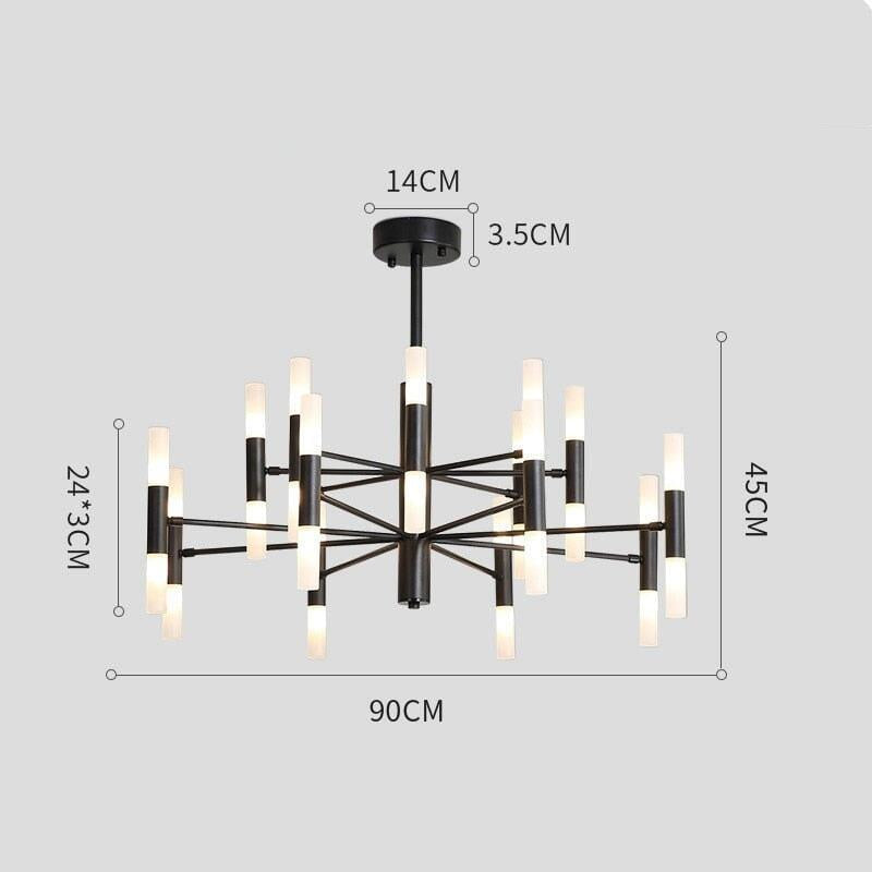 Lustre | Essence Lumineuse 9999 | Designix - Lustre Noir | 32 Lumières Blanc Chaud  - https://designix.fr/