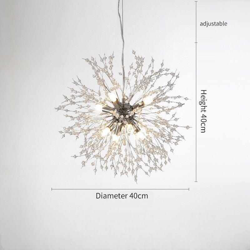 Lustre Pissenlit | Luxe Astral - Designix Lustre Argent | Diamètre 40cm Blanc Chaud