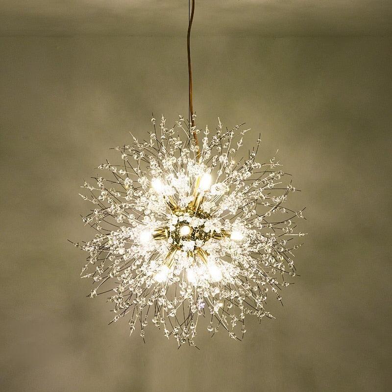 Lustre Pissenlit | Luxe Astral - Designix Lustre Argent | Diamètre 55cm Blanc Chaud