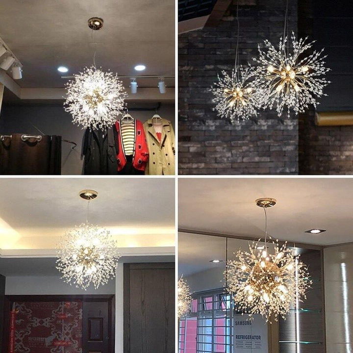 Lustre Pissenlit | Luxe Astral - Designix Lustre Argent | Diamètre 55cm Blanc Chaud