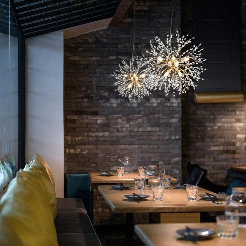 Lustre Pissenlit | Luxe Astral - Designix Lustre Argent | Diamètre 55cm Blanc Chaud
