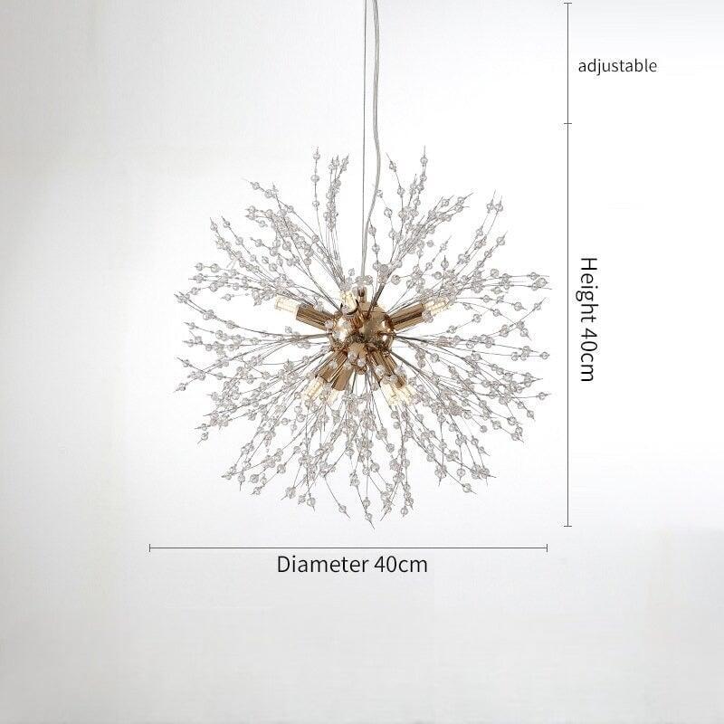 Lustre Pissenlit | Luxe Astral - Designix Lustre Or | Diamètre 40cm Blanc Chaud