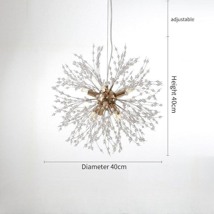 Lustre Pissenlit | Luxe Astral - Designix Lustre Or | Diamètre 40cm Blanc Chaud
