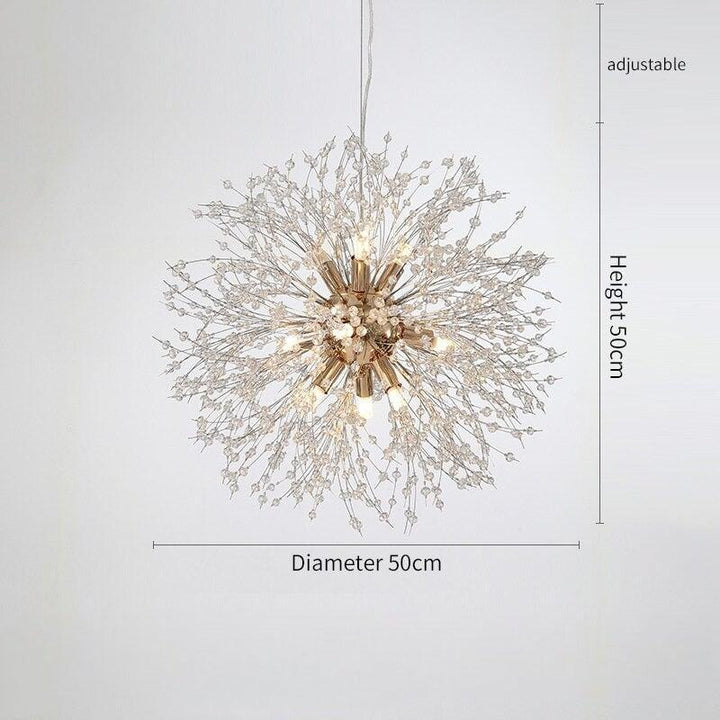 Lustre Pissenlit | Luxe Astral - Designix Lustre Or | Diamètre 50cm Blanc Chaud