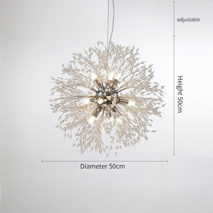Lustre Pissenlit | Luxe Astral | Designix - Lustre Argent | Diamètre 50cm Blanc Chaud  - https://designix.fr/
