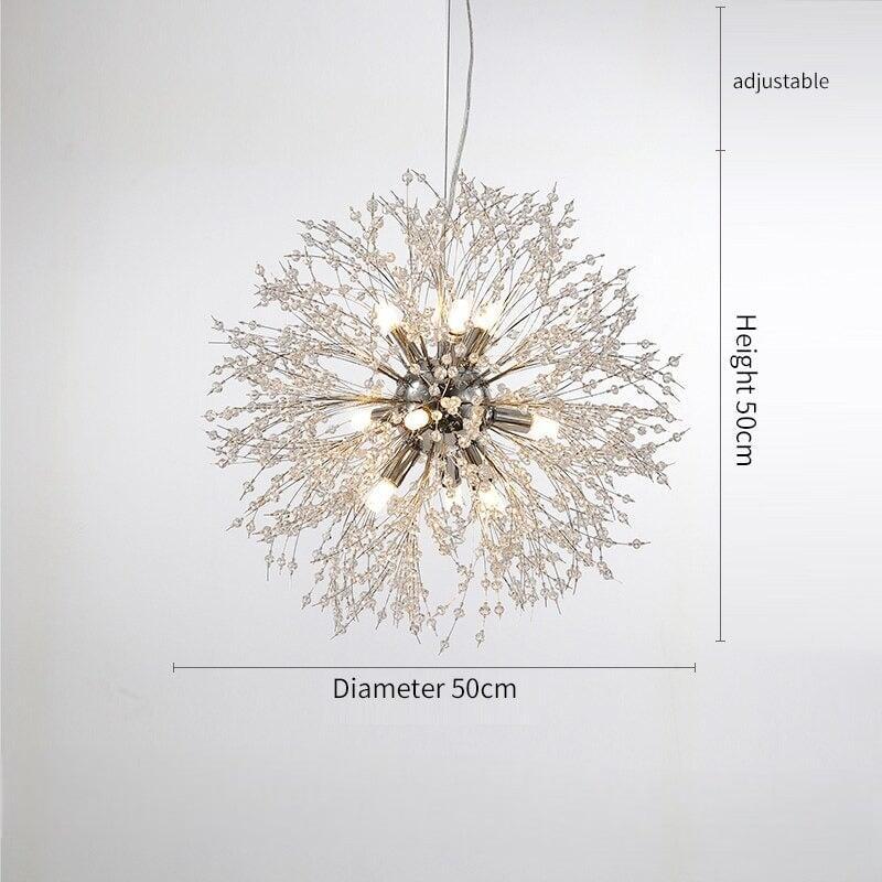 Lustre Pissenlit | Luxe Astral | Designix - Lustre Argent | Diamètre 50cm Blanc Chaud - https://designix.fr/