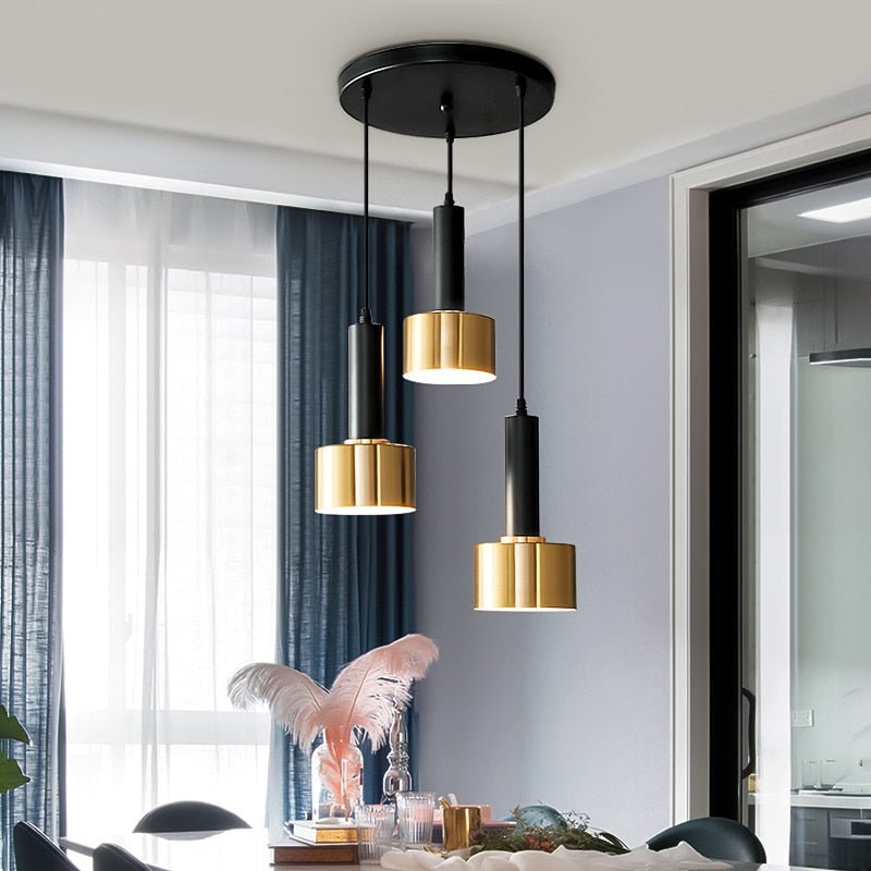 Lustre Plafond | Tira - Designix Lustre Noir/Or Rond