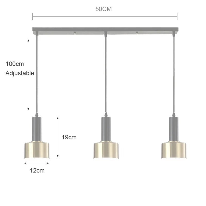 Lustre Plafond | Tira - Designix Lustre Noir/Or Rond