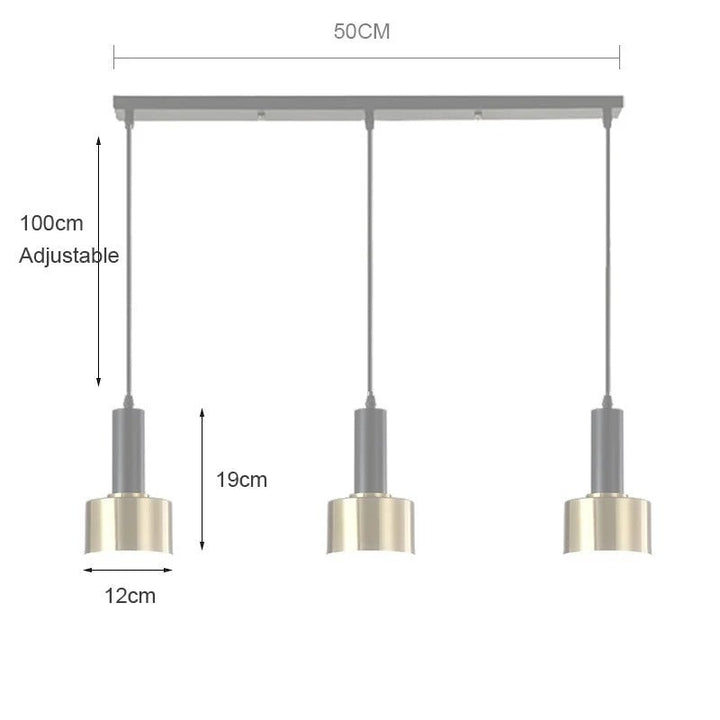 Lustre Plafond | Tira - Designix Lustre Noir/Or Rond