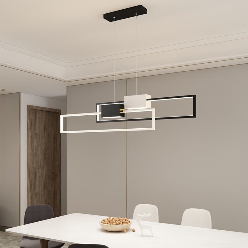 Lustre Rectangulaire | Uora - Designix Lustre Noir/Blanc