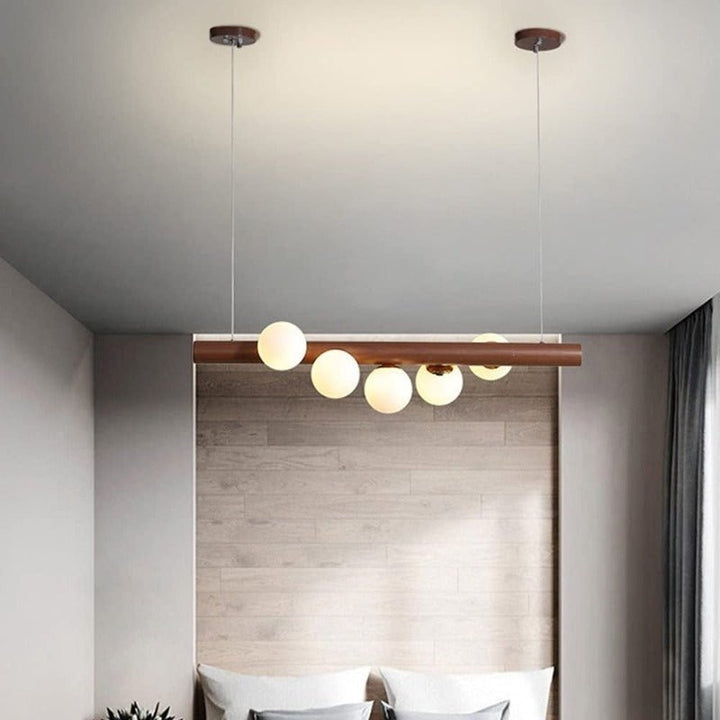 Lustre Salon Bois | Xala - Designix Lustre Bambou Bambou 5 Têtes
