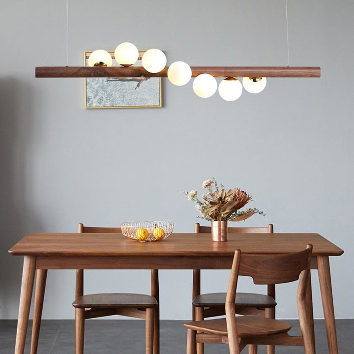 Lustre Salon Bois | Xala - Designix Lustre Bambou Bambou 5 Têtes
