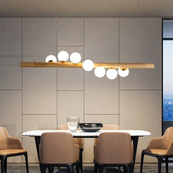 Lustre Salon Bois | Xala - Designix Lustre Bambou Bambou 5 Têtes